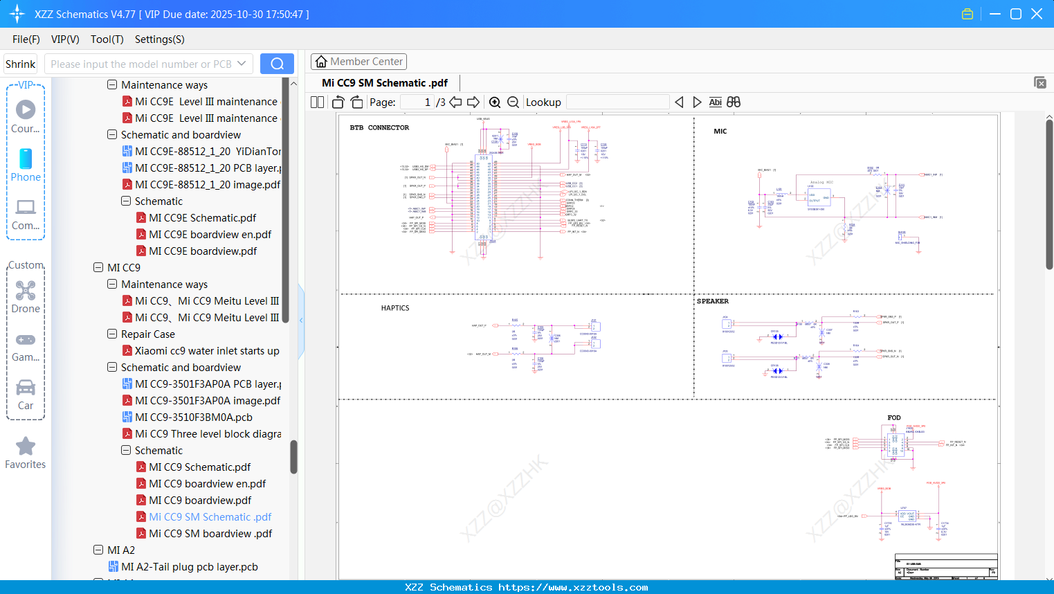 Xiaomi Mi CC9 SM Schematic